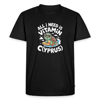 Cyprus All I Need Is Vitamin Cyprus Cyprus Flag - Men's Premium Organic T-Shirt - black - Front - Nico (187cm)