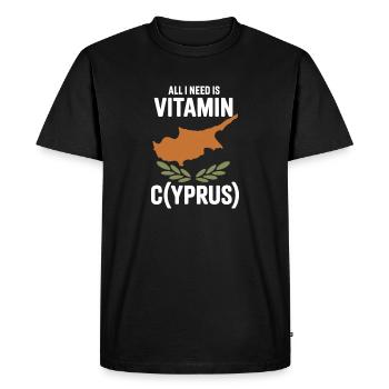 Cyprus All I Need Is Vitamin Cyprus Cyprus Flag - Men's Premium Organic T-Shirt - black - Front - Nico (187cm)