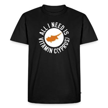 Cyprus All I Need Is Vitamin Cyprus Cyprus Flag - Men's Premium Organic T-Shirt - black - Front - Nico (187cm)