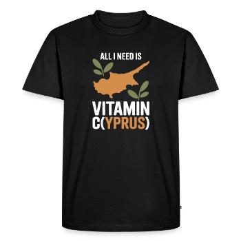 Cyprus All I Need Is Vitamin Cyprus Cyprus Flag - Men's Premium Organic T-Shirt - black - Front - Nico (187cm)
