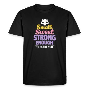Anime Strong Girl Taking The Force In - Men's Premium Organic T-Shirt - black - Front - Nico (187cm)
