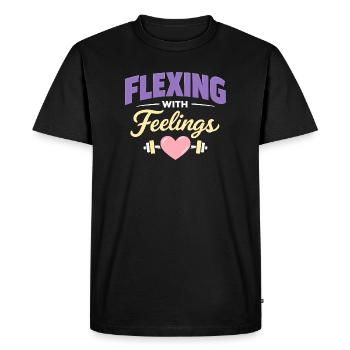 Anime Strong Girl Taking The Force In - Men's Premium Organic T-Shirt - black - Front - Nico (187cm)