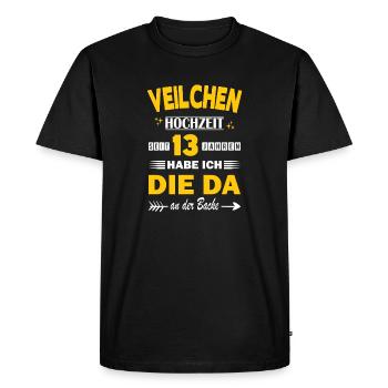 Violet Wedding 13 Wedding Anniversary Husband - Men's Premium Organic T-Shirt - black - Front - Nico (187cm)