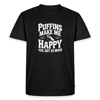Les macareux me rendent heureux Toi, pas tellement - T-shirt Premium bio Homme - noir - Devant - Nico (187cm)