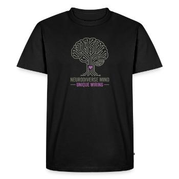 NEURODIVERSE MIND Unique Wiring Awareness  - T-shirt Premium bio Homme - noir - Devant - Nico (187cm)