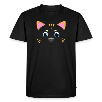 Cadeau amoureux du chaton Kawaii Chat Face de Chat Mignon, Miaou pour l’Amoureux de l’Animal - T-shirt Premium bio Homme - noir - Devant - Nico (187cm)