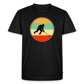 Jeu sportif vintage rétro Icey Hockey Hockey - T-shirt Premium bio Homme - noir - Devant - Nico (187cm)