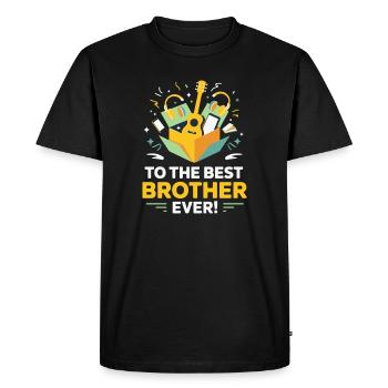 Musique de boîte cadeau Best Brother Ever - T-shirt Premium bio Homme - noir - Devant - Nico (187cm)