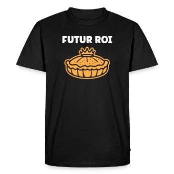 Humour galette des rois - T-shirt Premium bio Homme - noir - Devant - Nico (187cm)