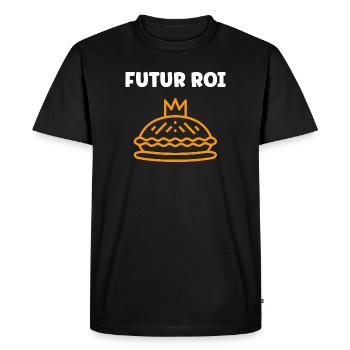 Humour galette des rois - T-shirt Premium bio Homme - noir - Devant - Nico (187cm)