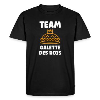 Humour galette des rois - T-shirt Premium bio Homme - noir - Devant - Nico (187cm)