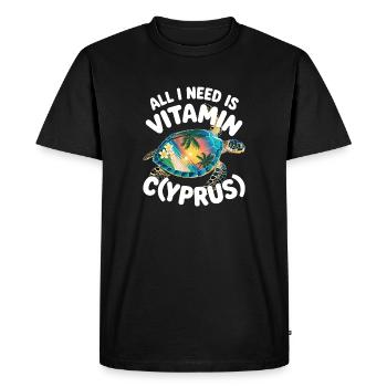 Chypre Tout ce dont j’ai besoin, c’est de vitamines Chypre Drapeau chypriote - T-shirt Premium bio Homme - noir - Devant - Nico (187cm)
