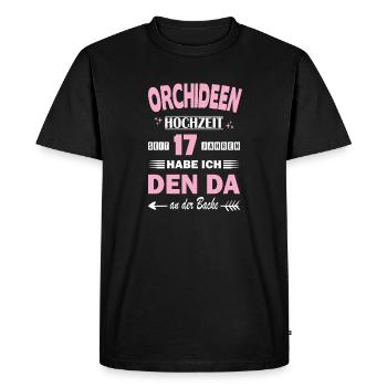 Mariage Orchidée 17e anniversaire de mariage Mariage - T-shirt Premium bio Homme - noir - Devant - Nico (187cm)