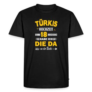 Turquoise Wedding 18th Wedding Anniversary Anniversary Wife - Men's Premium Organic T-Shirt - black - Front - Nico (187cm)