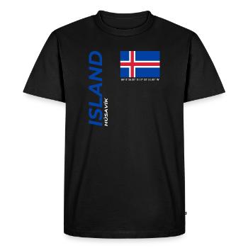 húsavík - T-shirt Premium bio Homme - noir - Devant - Nico (187cm)