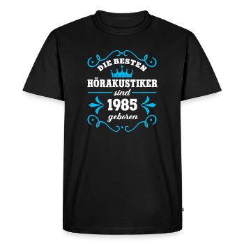 Birthday 1985 Hearing Aid Acoustician Colleague Hearing Acoustics - Men's Premium Organic T-Shirt - black - Front - Nico (187cm)