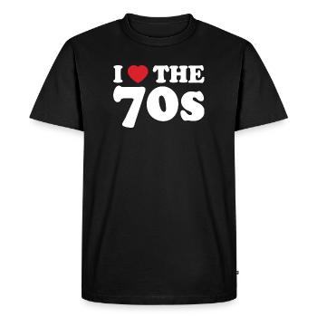 I love retro 70s - Men's Premium Organic T-Shirt - black - Front - Nico (187cm)
