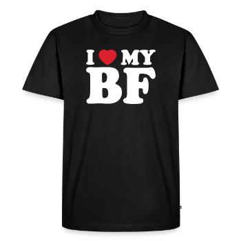 I Heart My BE Tee - T-shirt Premium bio Homme - noir - Devant - Nico (187cm)