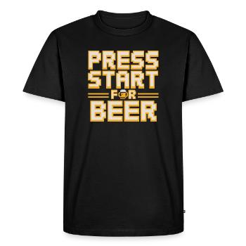 Appuyez sur Start Pour la bière Retro Gamer Spruch Für - T-shirt Premium bio Homme - noir - Devant - Nico (187cm)
