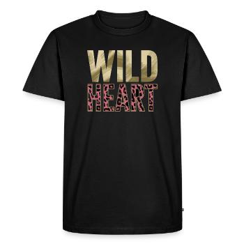 Wild Heart Leopard Pattern Boho Animal Print for - Men's Premium Organic T-Shirt - black - Front - Nico (187cm)