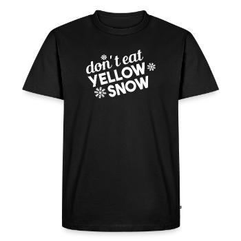 Ne mange pas de neige jaune Diction amusante - T-shirt Premium bio Homme - noir - Devant - Nico (187cm)