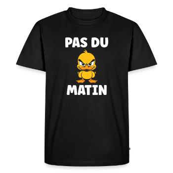 Grumpy Duck Not a Morning Man - Men's Premium Organic T-Shirt - black - Front - Nico (187cm)