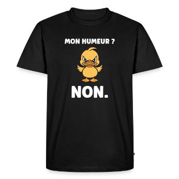 Canard boudeur Non - T-shirt Premium bio Homme - noir - Devant - Nico (187cm)