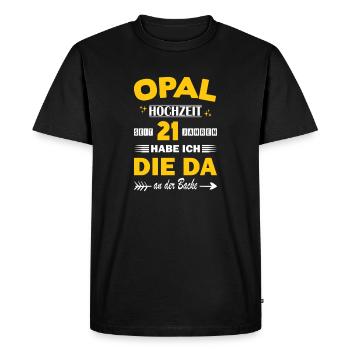 Mariage Opal 21 anniversaire de mariage Mari - T-shirt Premium bio Homme - noir - Devant - Nico (187cm)