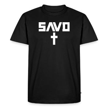 Croix rédempte Bible Foi chrétienne Jésus Erl - T-shirt Premium bio Homme - noir - Devant - Nico (187cm)