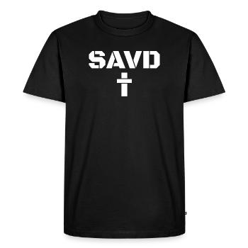 Croix rédempte Bible Foi chrétienne Jésus Erl - T-shirt Premium bio Homme - noir - Devant - Nico (187cm)