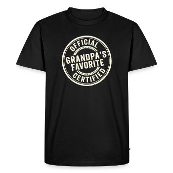 Petit-enfant préféré Préféré du grand-père officiel - T-shirt Premium bio Homme - noir - Devant - Nico (187cm)