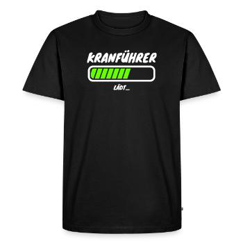 Occupation de la poutre de chargement par opérateur de grue - T-shirt Premium bio Homme - noir - Devant - Nico (187cm)