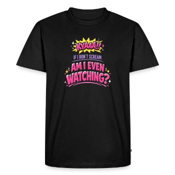 Une fangirl d’anime crie la réaction de l’anime - T-shirt Premium bio Homme - noir - Devant - Nico (187cm)