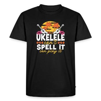 Hawaiian Ukulele Uke Ukulele Can't - Men's Premium Organic T-Shirt - black - Front - Nico (187cm)