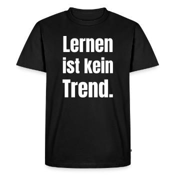 Learning is not a trend Typo - Men's Premium Organic T-Shirt - black - Front - Nico (187cm)