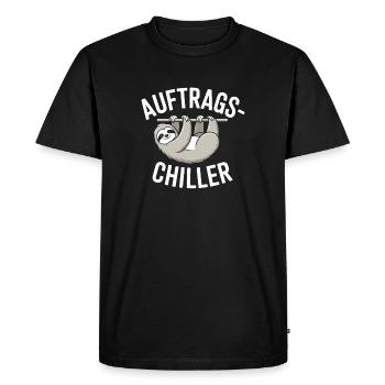 Commander Chiller Commander Chiller Bureau Sloth - T-shirt Premium bio Homme - noir - Devant - Nico (187cm)