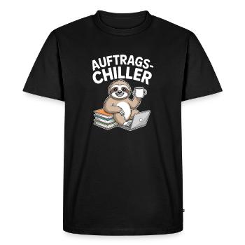 Commander Chiller Commander Chiller Bureau Sloth - T-shirt Premium bio Homme - noir - Devant - Nico (187cm)