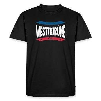 Kiel Stadium West Stand Hoodie, Shirt, Bag - Men's Premium Organic T-Shirt - black - Front - Nico (187cm)
