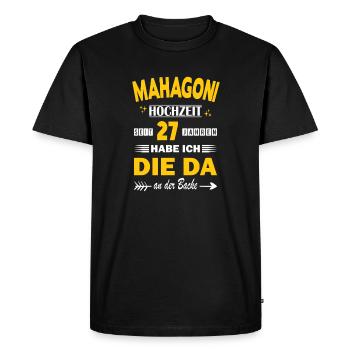 Mariage en acajou 27e anniversaire de mariage mari - T-shirt Premium bio Homme - noir - Devant - Nico (187cm)