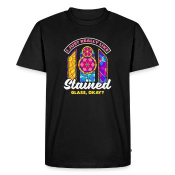 Stained Glass Art Stained Glass Artist - Men's Premium Organic T-Shirt - black - Front - Nico (187cm)
