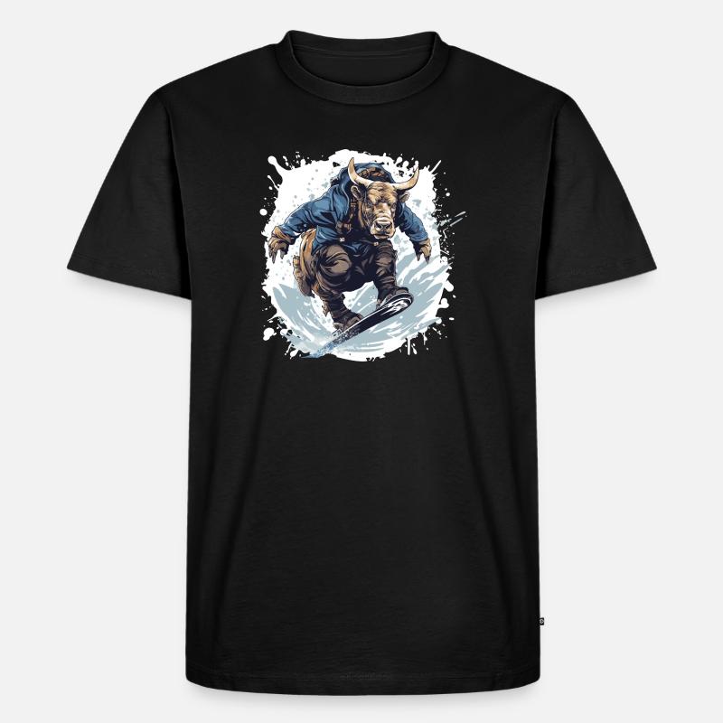 Bulle Snowboard Taurus - Männer Premium Bio T-Shirt - Schwarz