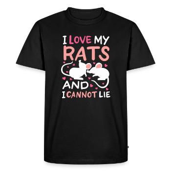J’adore mes rats et je ne peux pas mentir design - T-shirt Premium bio Homme - noir - Devant - Nico (187cm)