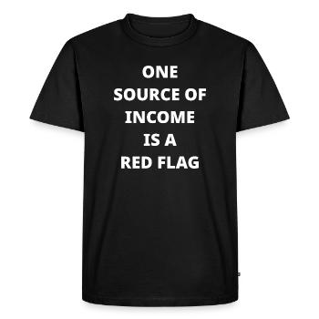 Red Flag Income Graphic - Men's Premium Organic T-Shirt - black - Front - Nico (187cm)