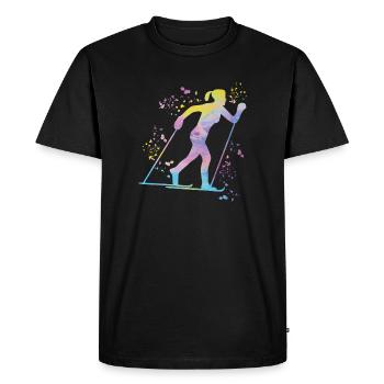 Ski de fond Ski de fond - T-shirt Premium bio Homme - noir - Devant - Nico (187cm)