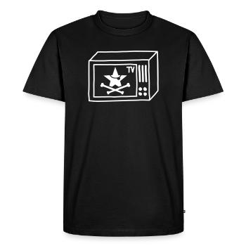 Pirate TV – Free TV & Punk Style - T-shirt Premium bio Homme - noir - Devant - Nico (187cm)