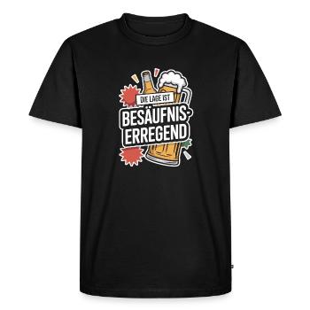 L’endroit est une bière de soirée alcoolisée - T-shirt Premium bio Homme - noir - Devant - Nico (187cm)