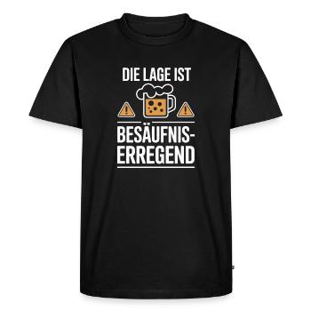 L’endroit est une bière de soirée alcoolisée - T-shirt Premium bio Homme - noir - Devant - Nico (187cm)