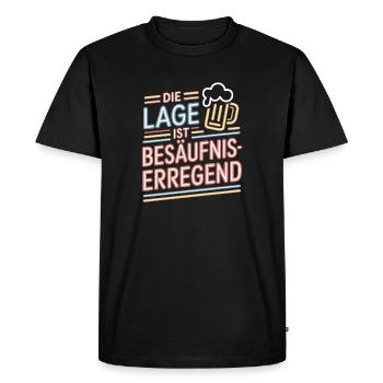 L’endroit est une bière de soirée alcoolisée - T-shirt Premium bio Homme - noir - Devant - Nico (187cm)