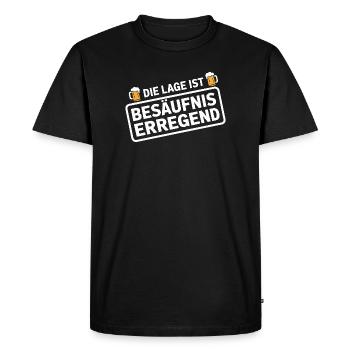 L’endroit est une bière de soirée alcoolisée - T-shirt Premium bio Homme - noir - Devant - Nico (187cm)
