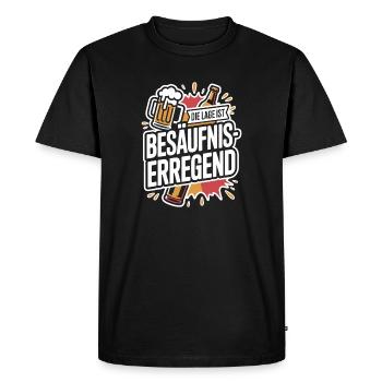 L’endroit est une bière de soirée alcoolisée - T-shirt Premium bio Homme - noir - Devant - Nico (187cm)